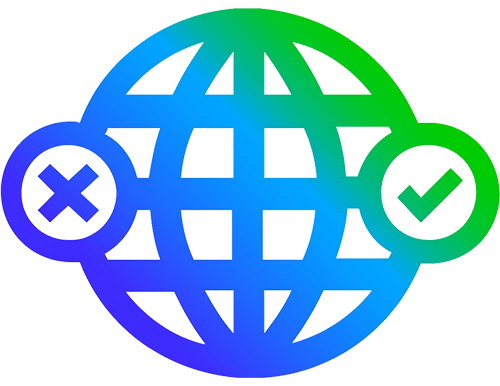 Globe Check Icon