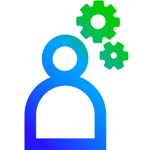 Person with Gears Icon